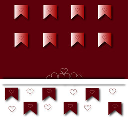 love valentine wall with red  hearts