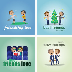 Friends And Friendship, Social People Set - Isolated On Background - Vector Illustration, Graphic Design, Editable For Your Design