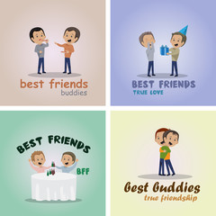 Friends And Friendship, Social People Set - Isolated On Background - Vector Illustration, Graphic Design, Editable For Your Design