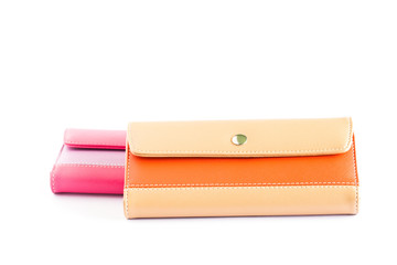 Woman Purse (wallet) isolated on the white background.