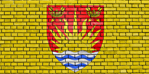 flag of Suffolk painted on brick wall