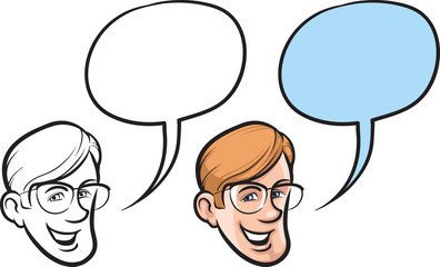 cartoon smiling student face