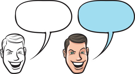 cartoon retro young man face