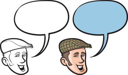 cartoon smiling businessman face