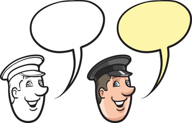cartoon smiling chauffeur face
