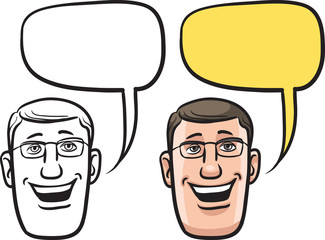 cartoon smiling businessman face