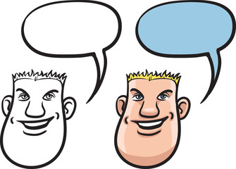 cartoon smiling man face
