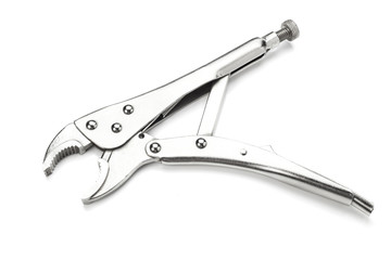 adjustable pliers on white background