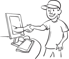 whiteboard drawing - internet meeting