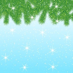 Fototapeta na wymiar festive christmas background with green branches