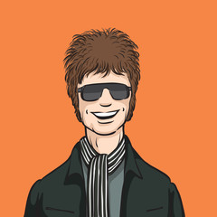 smiling stylish young man in sunglasses