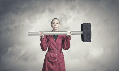 Woman with hammer