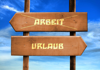Fototapeta premium Strassenschild 29 - Urlaub