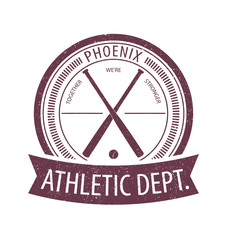 Phoenix Athletic Dept. emblem scratched vector illustration