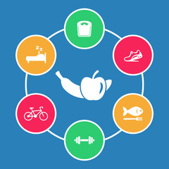 Healthy Lifestyle vector illustration, eps10, easy to edit