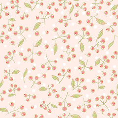 hand drawn berry seamless pattern.