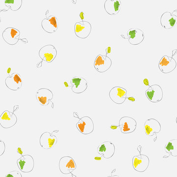 Seamless apples pattern vector