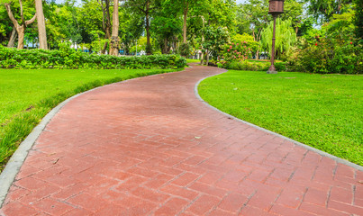 Brown Stone Walkway in the Tropical Park