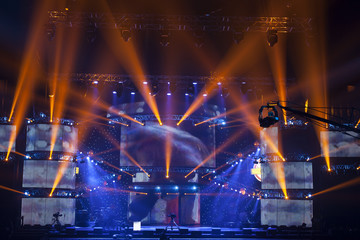 Light from the scene during the concert