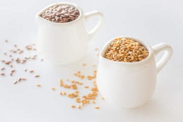 Ceramic pitcher of organic flaxseed