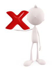 White character with wrong sign