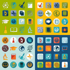 Set of education flat icons