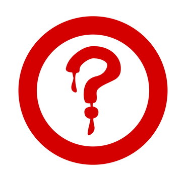 recommend clip art: question mark red bloody