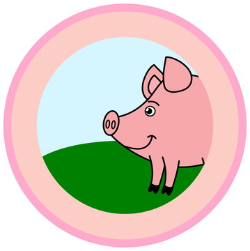 pig in a logo
