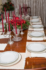 Fine China on Christmas Table