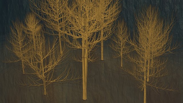 carwing trees silhouettes