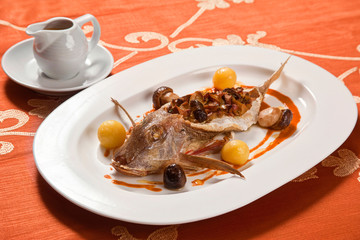 Fish stuffed with mushrooms