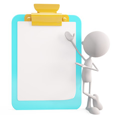 White character with writing pad © vertex4