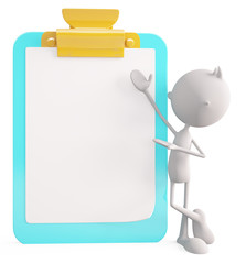 White character with writing pad © vertex4