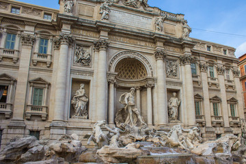 Fototapeta na wymiar Fontana di Trevi (Trevi Brunnen, Trevi Fountain) Rome