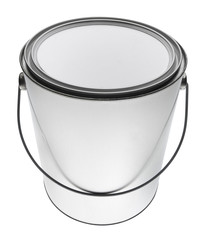 Metal gallon paint can with blank front,  isolated