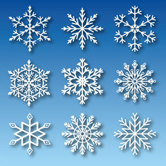 Fototapeta premium Set of snowflakes vector