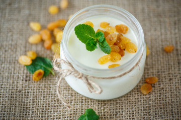home sweet yogurt with raisins