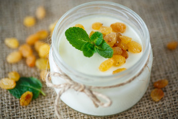 home sweet yogurt with raisins