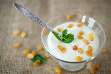 home sweet yogurt with raisins