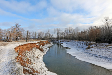 First snow on the river