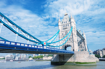 Fototapeta na wymiar London. The Tower Bridge under a blue sky