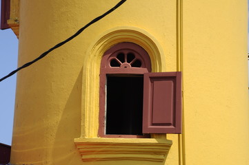 Minaret window of Batak Rabit Mosque in Teluk Intan, Perak