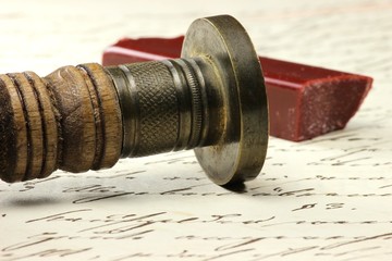 Petschaft auf französischem Dokument