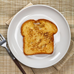 Plain French Toast. Selective focus.