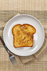 Plain French Toast. Selective focus.