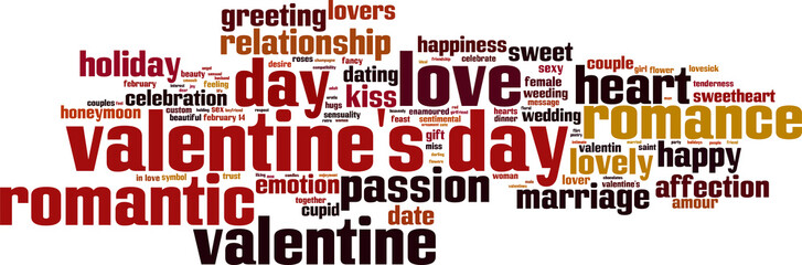 Valentine's Day word cloud concept. Vector illustration