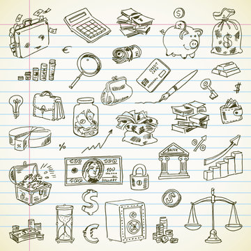 Freehand drawing Business and Finance items
