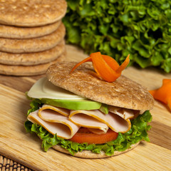 Healthy Turkey Sandwich on Whole Wheat Thin Sandwich Roll