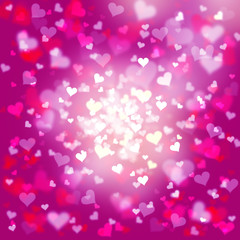 Blurry purple heart background