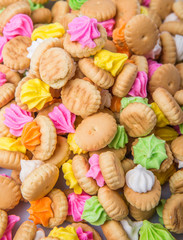 Belly button iced gem biscuits over white background - 75205452